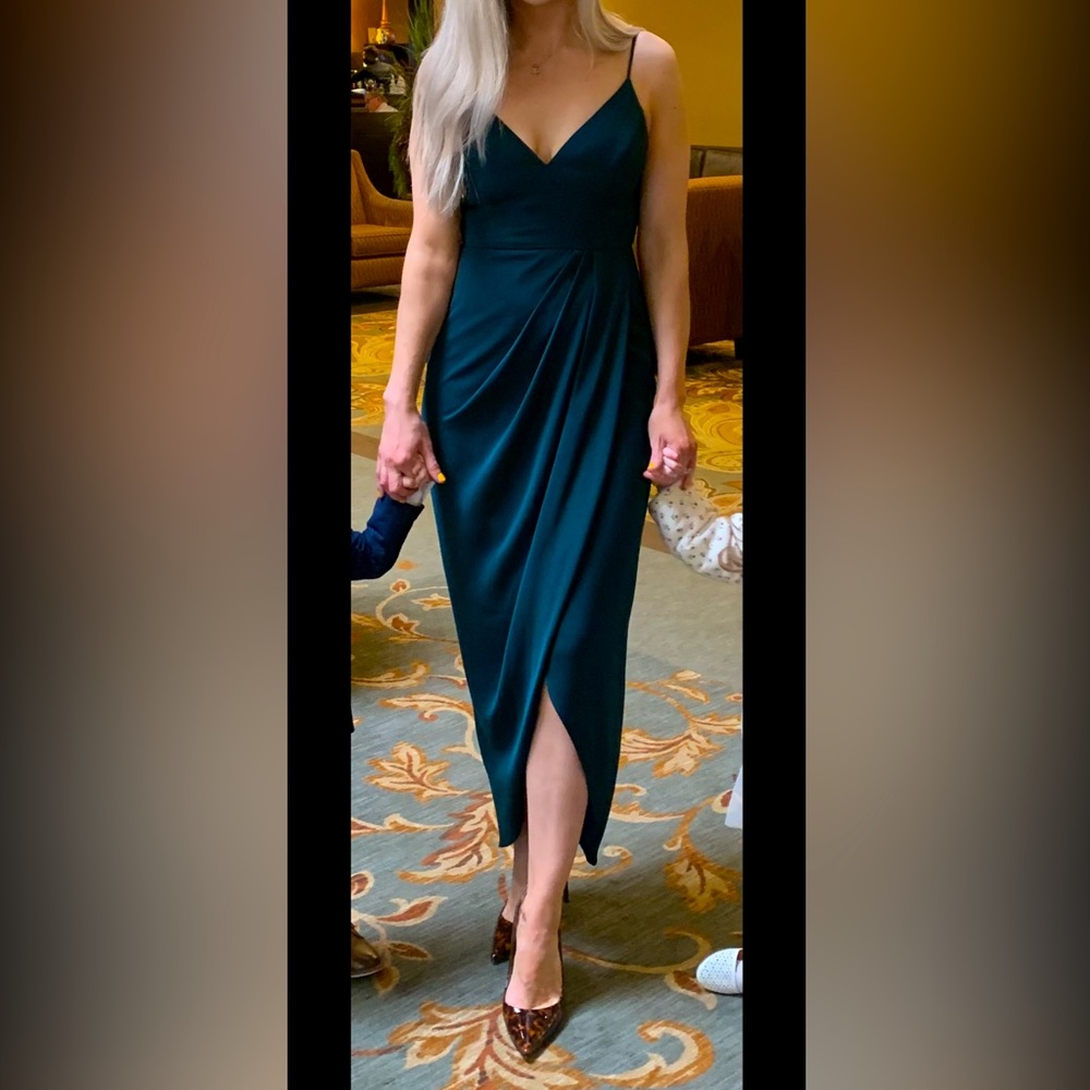 SHONA JOY COCKTAIL DRAPED DRESS